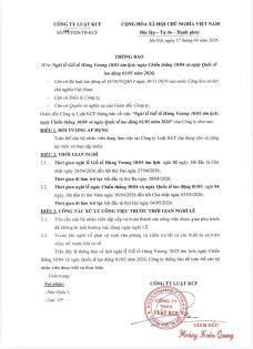 THÔNG BÁO LỊCH NGHỈ LỄ GIỖ TỔ HÙNG VƯƠNG, 30/04 VÀ 01/05 NĂM 2026